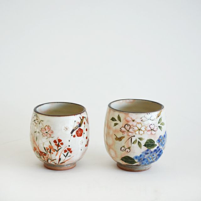 四季草花 組湯呑｜和食器通販｜織部 Online Store【公式】