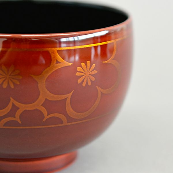 漆刷毛塗 花づくし 夫婦汁椀｜和食器通販｜織部 Online Store