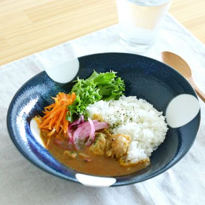 軽～い 窯変紺水玉 カレー皿｜和食器通販｜織部 Online Store【公式】