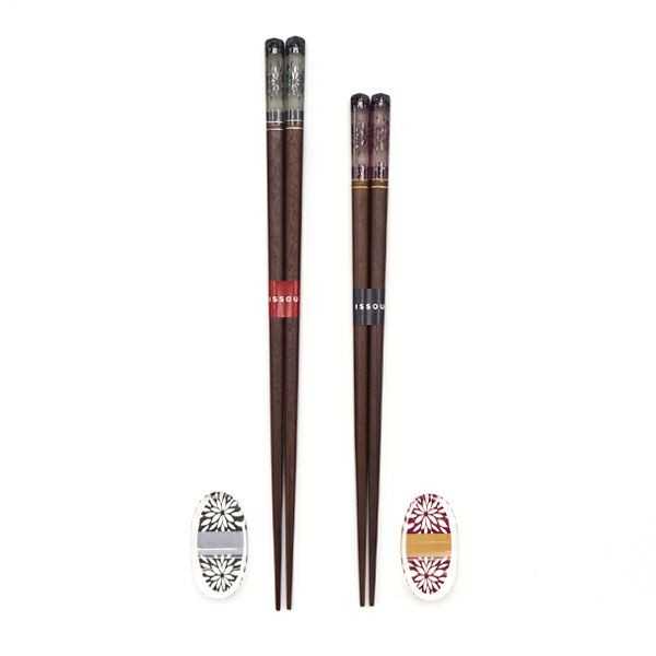 敬老の日やご夫婦への贈り物夫婦箸 桐箱箸置付 華花火