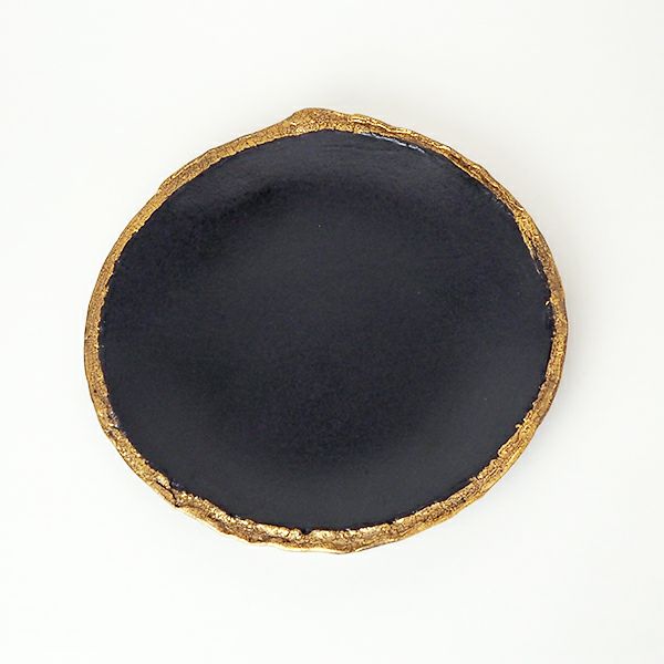 黒釉金彩 丸皿｜和食器通販｜織部 Online Store【公式】