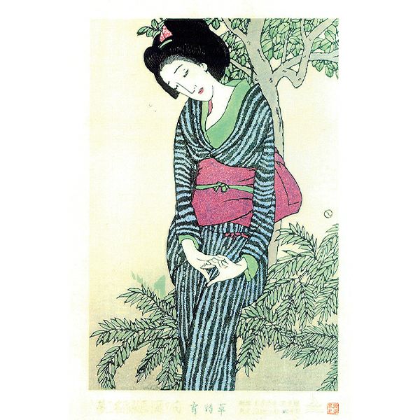 竹久夢二 二四巾 ふろしき つなぎだんご アカ｜和食器通販｜織部