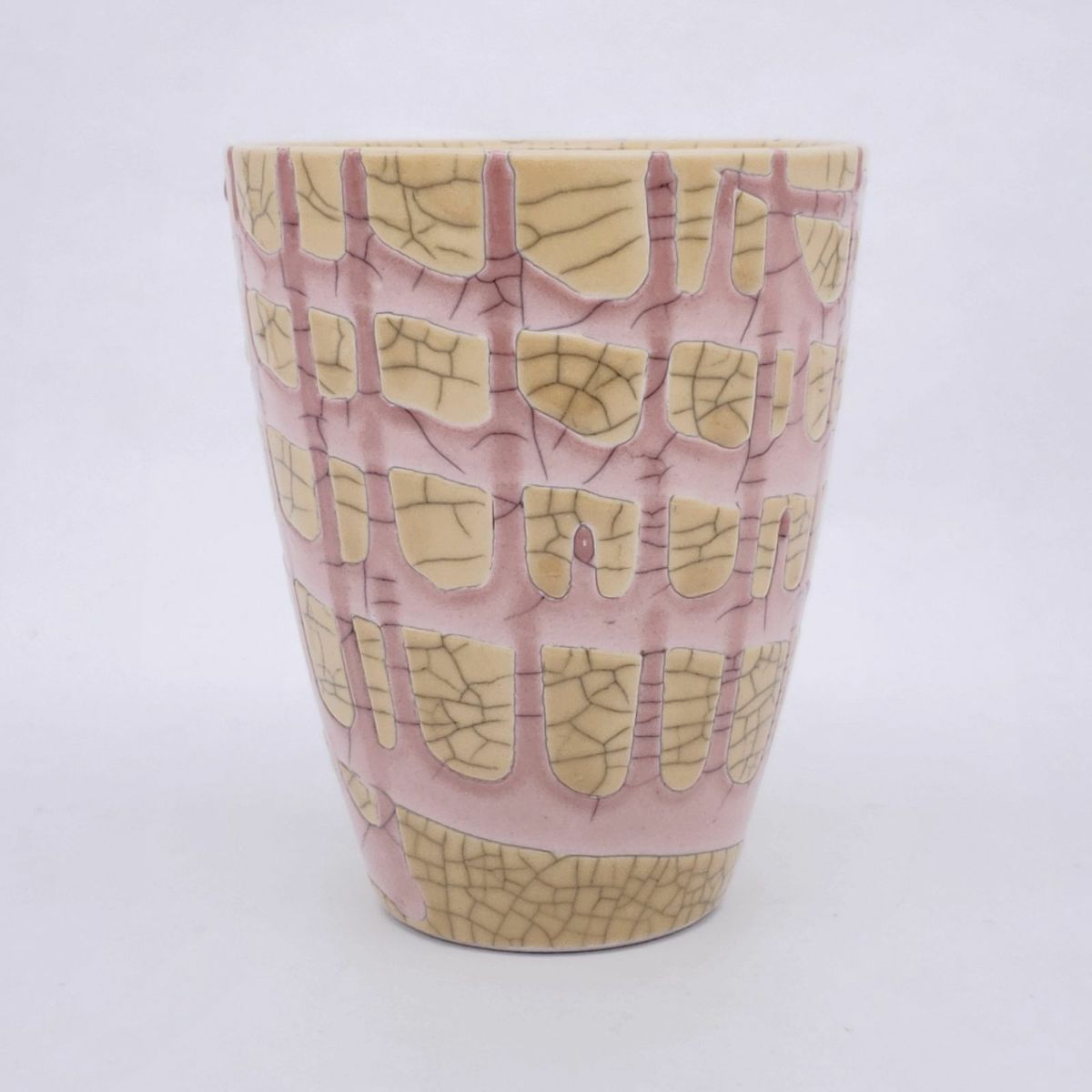 貫入流しフリーカップ/サーペインティンｘコーラル