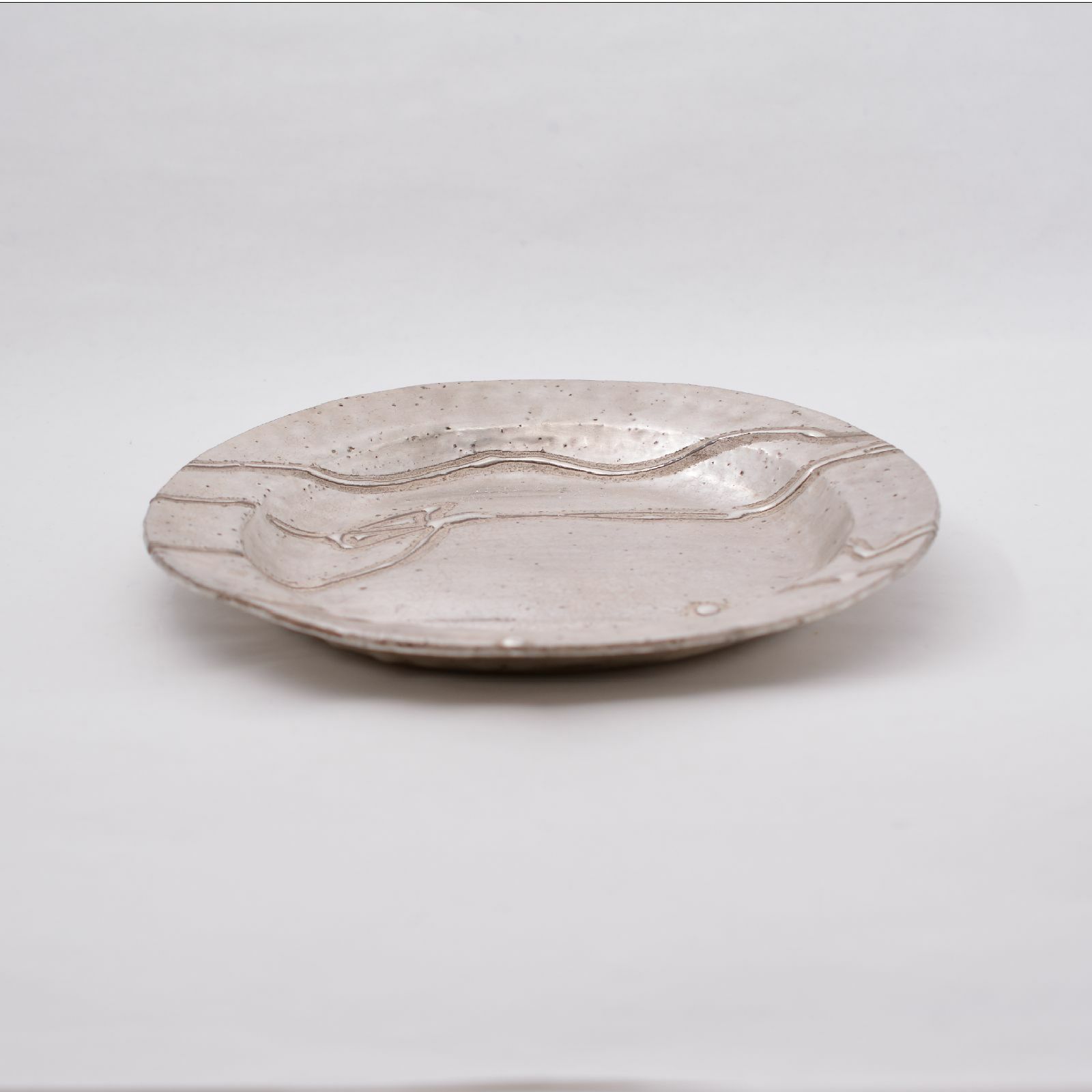 銀彩リム皿 / 中