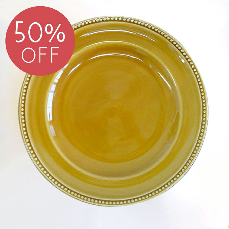 セラコニューライフウェア ラインドットプレートL イエロー