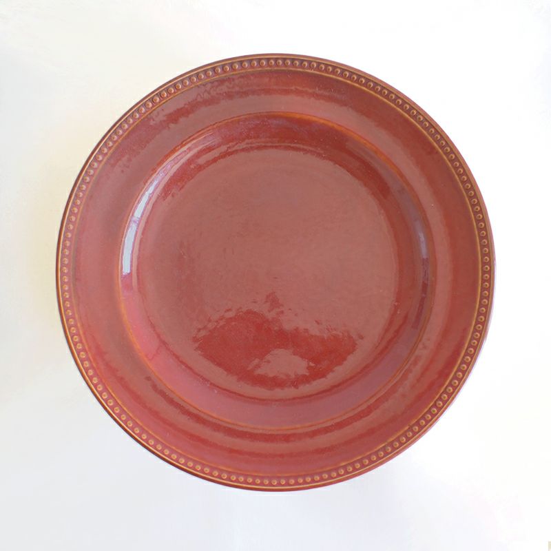 ニューライフウェア ラインドット プレート L マロン｜和食器通販