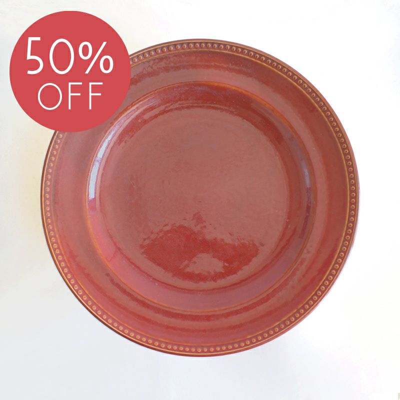 セラコ ニューライフウェア ラインドットプレートL マロン