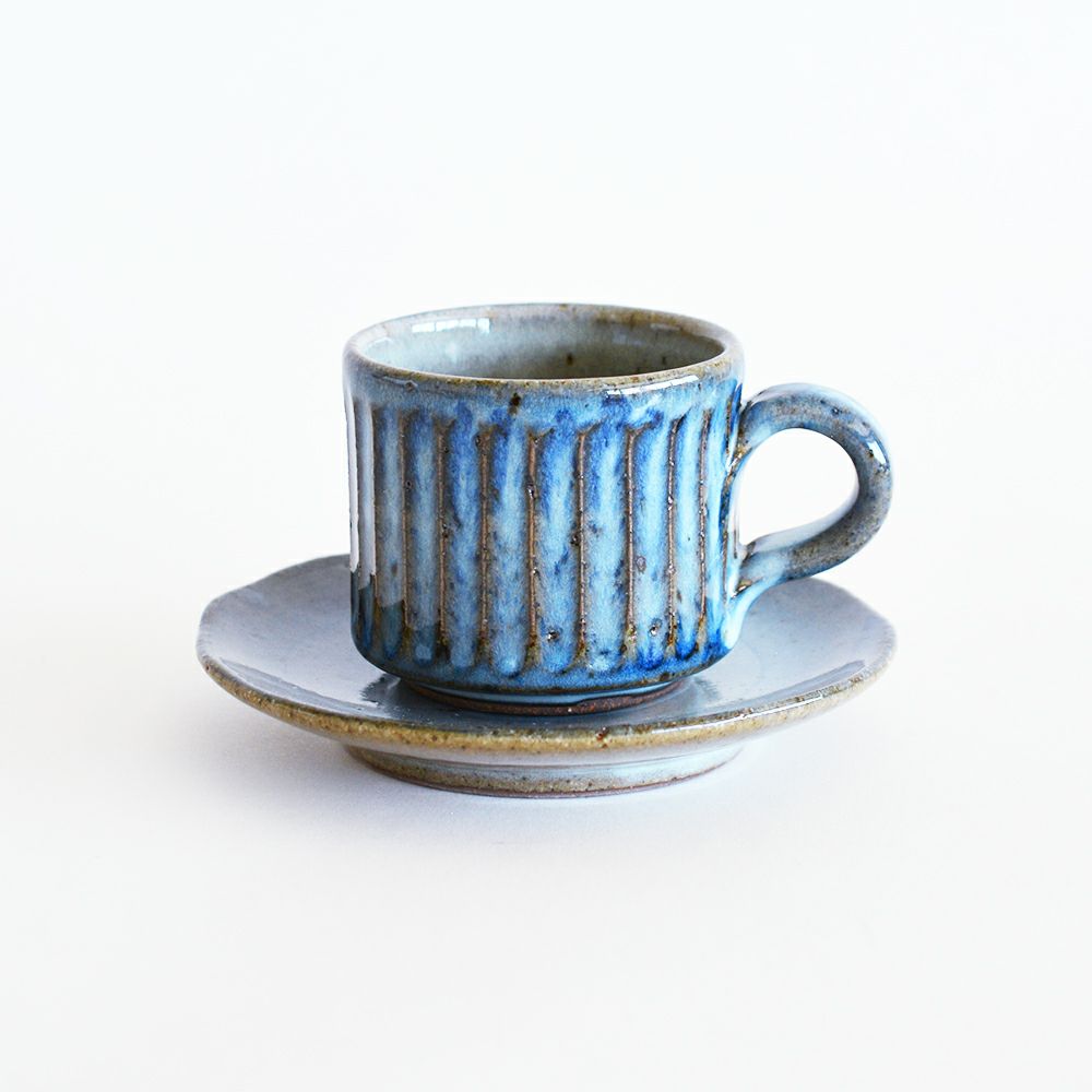 青萩彫 コーヒー碗皿｜和食器通販｜織部 Online Store【公式】