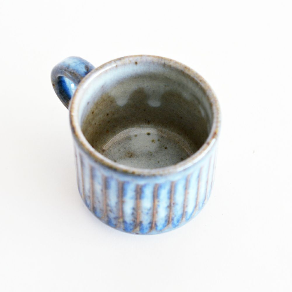青萩彫コーヒー碗皿