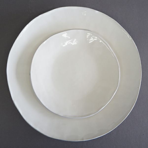 丸新製陶 クレイ丸皿 M ホワイト