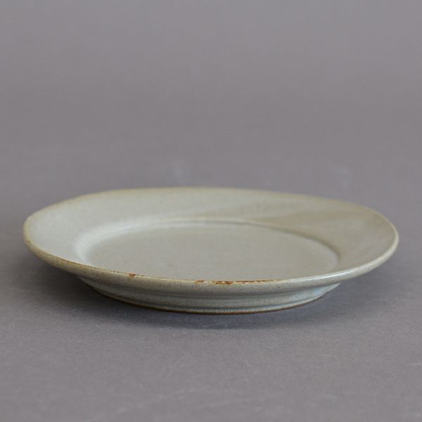 一洋陶園 oribe pottery ワイドリム12丸皿 アイボリー