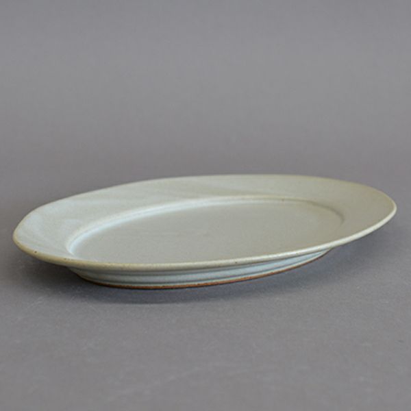 一洋陶園 oribe pottery ワイドリム23楕円皿 アイボリー