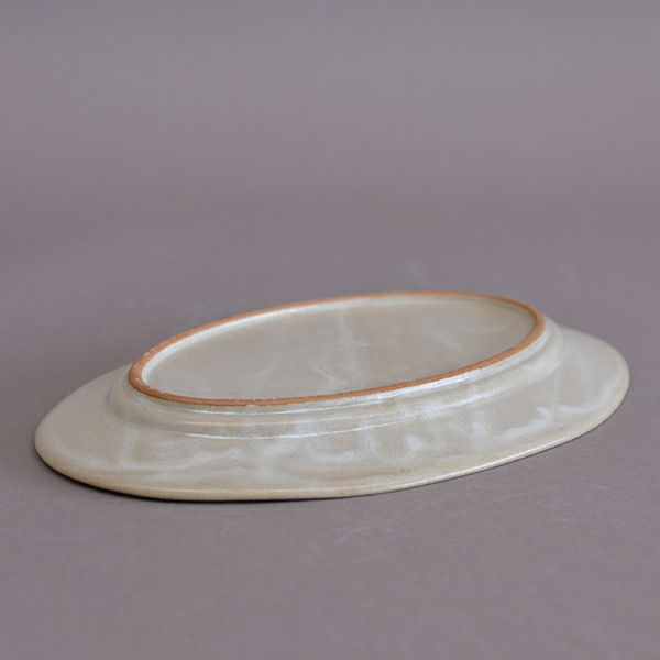 一洋陶園 oribe pottery ワイドリム23楕円皿 アイボリー