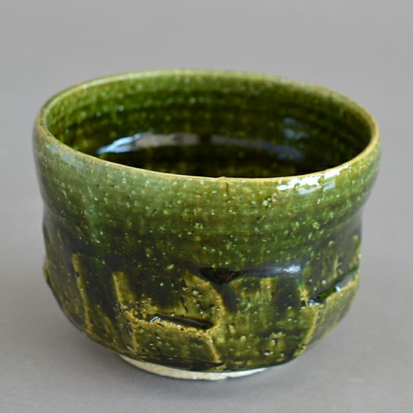 織部　茶筅茶碗　新品 Amazon｜織部焼 抹茶碗 モダン 錆織部 織部 流し 二重 おりべ