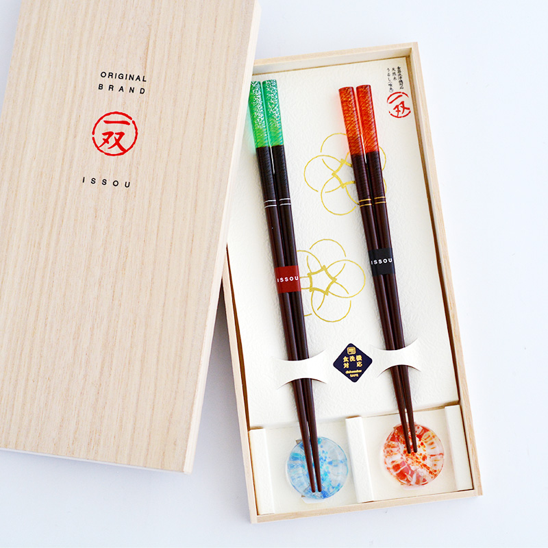 イシダ 夫婦箸 桐箱箸置付 潮風