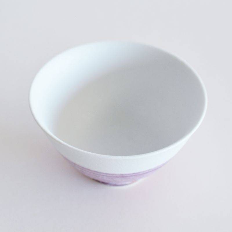 奥川陶器 華厳飯碗 紫