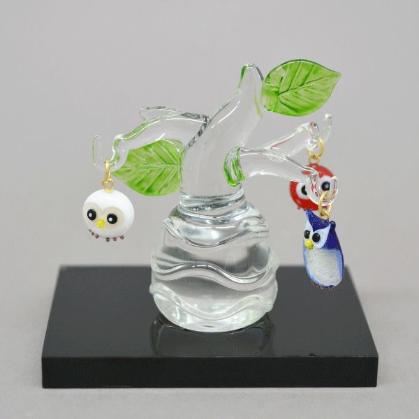 福のなる木（3羽）黒台つい立付｜和食器通販｜織部 Online Store【公式】