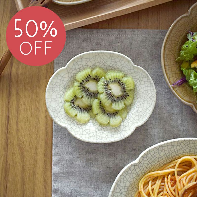 oribe pottery オーバル プチプレート 墨貫入 イエロー