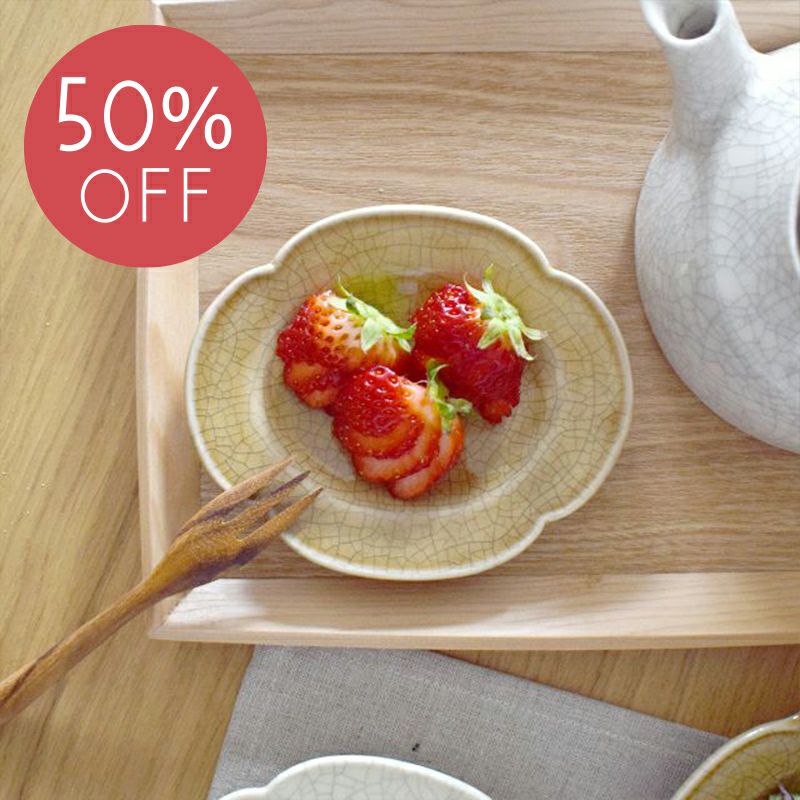 oribe pottery オーバル プチプレート 墨貫入 ブラウン