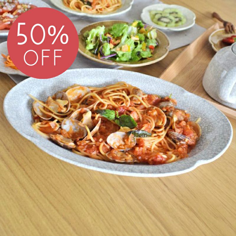 oribe pottery オーバル ボウル L 墨貫入