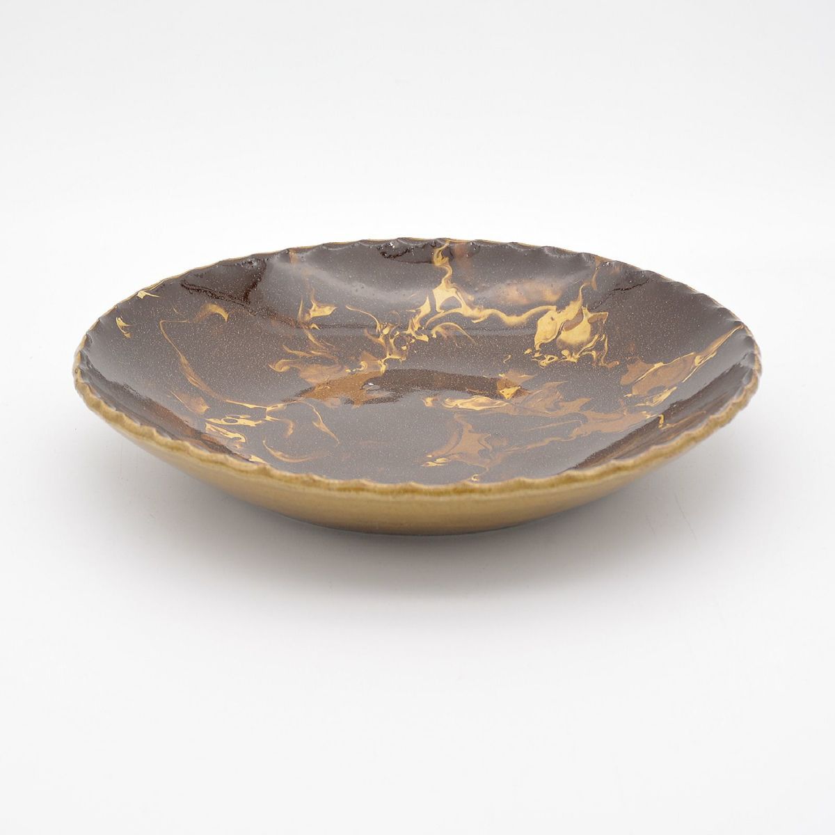 22cm ◯slipware(マーブル茶)