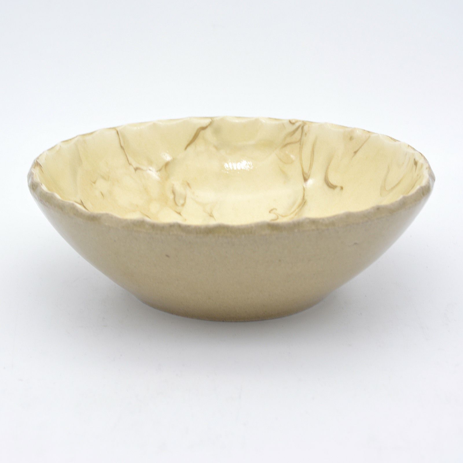 ボウルslipware(マーブル白)