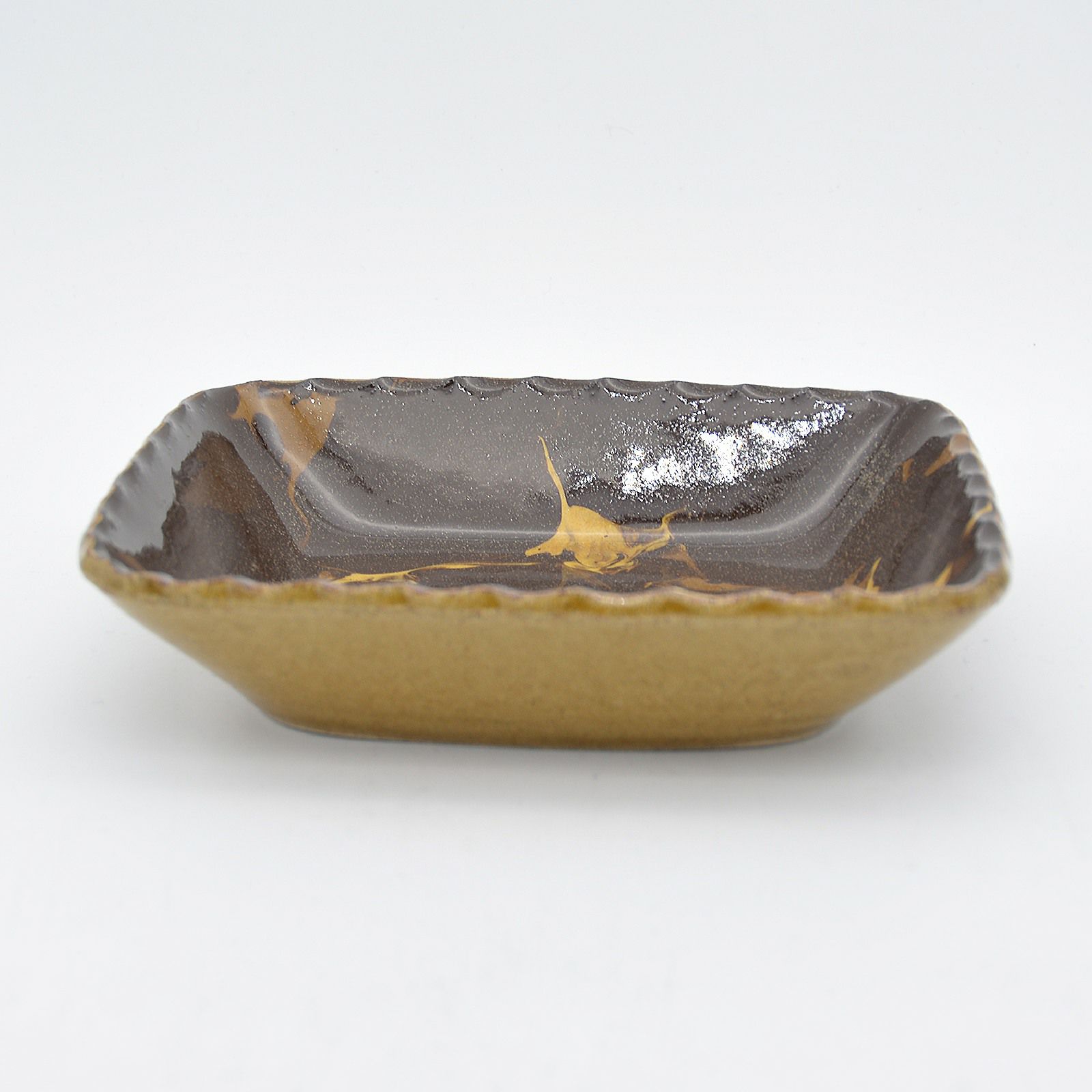 長角鉢slipware(マーブル茶)