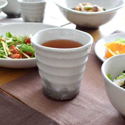 大知！備前焼 いろいろセット 湯呑み 花瓶 鉢 茶碗　18個 備前焼 湯呑（中）（胡麻）| 日本製 おしゃれ 湯呑み 湯のみ 和