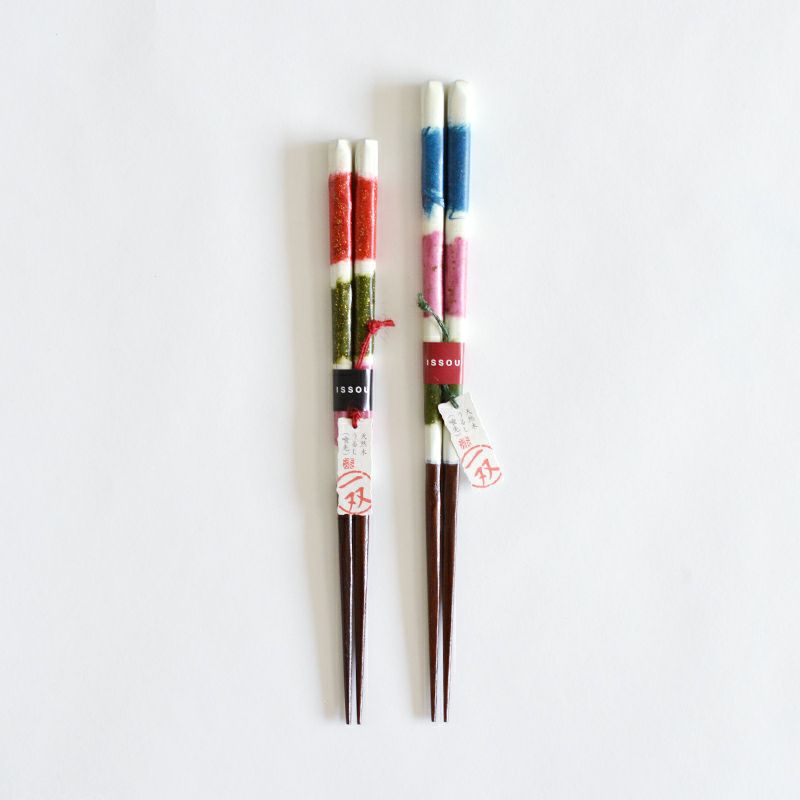色鮮やかな和紙を巻いた柔らかな風合いの上品なお箸遊心箸 21cm