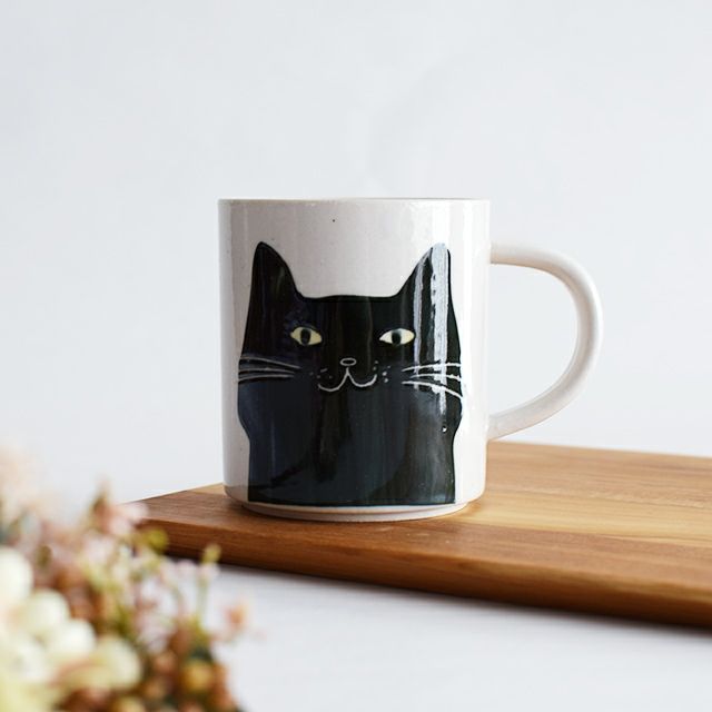 黒猫マグカップ