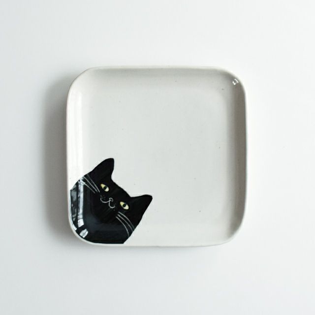 黒猫角皿