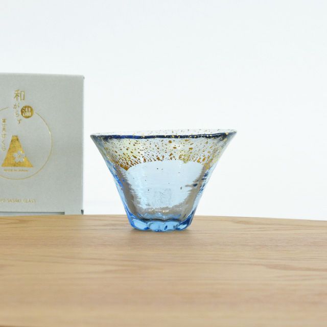 酒杯 藍・金箔