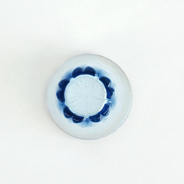 お湯わり焼酎グラス 藍・金箔