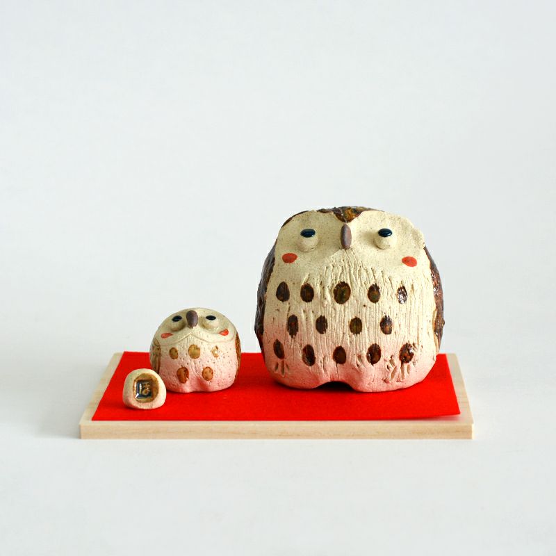 屋久杉夫婦ふくろう彫り物・置物115 | 屋久杉彫り物・置物 | 屋久杉堂