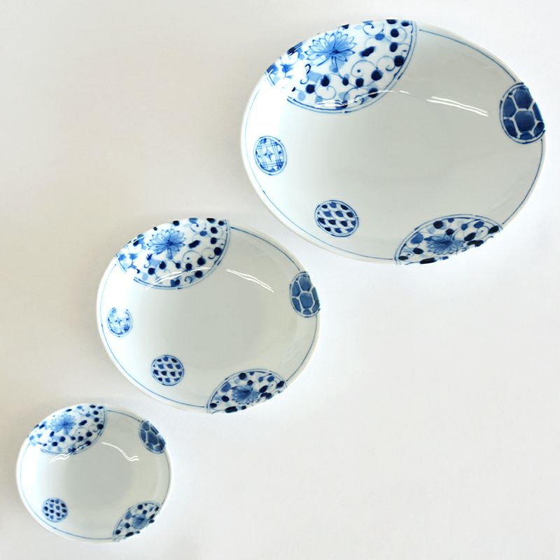 花伊万里楕円深皿 3.5寸