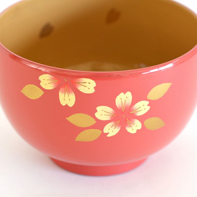 桜 カラー汁椀 ピンク内白
