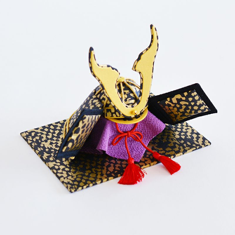 和紙かぶと飾りドットゴールド大鍬