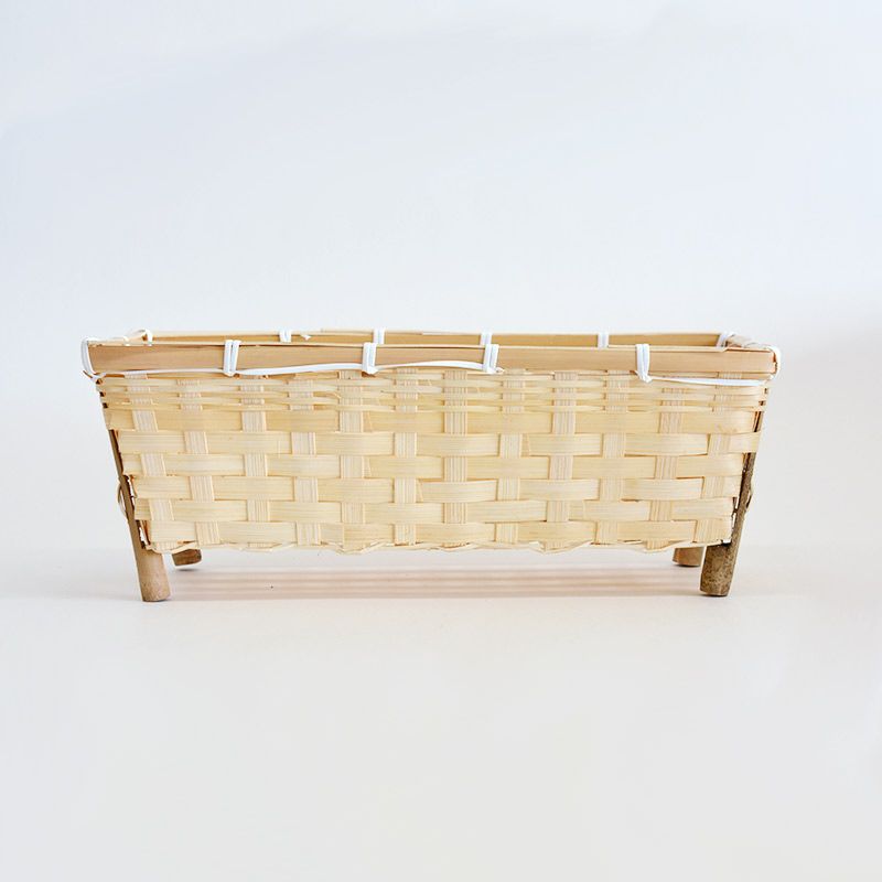 アタ素材を使った 猫脚バスケット kanademono Cabriole - Leg アタ素材