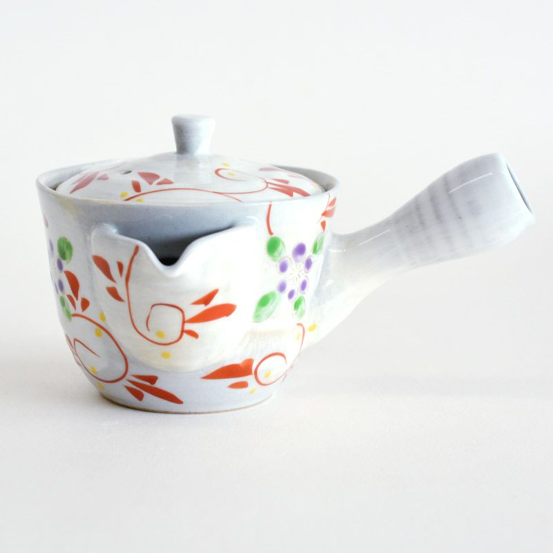 佐橋製陶所 美濃焼 茶器セット ポット 湯呑み ミニ皿 唐草模様