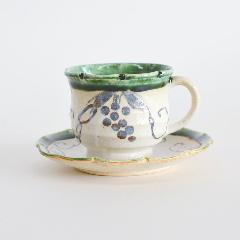 美濃彩 織部ぶどう 碗皿｜和食器通販｜織部 Online Store【公式】