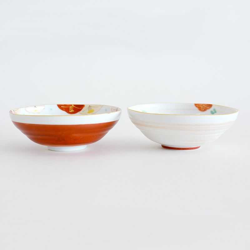赤絵 流水椿 小鉢ペア｜和食器通販｜織部 Online Store【公式】