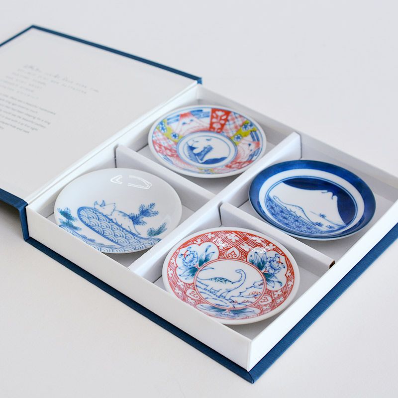 江戸っ子恐竜 しあわせ図鑑（まめ皿4枚セット）｜和食器通販｜織部 