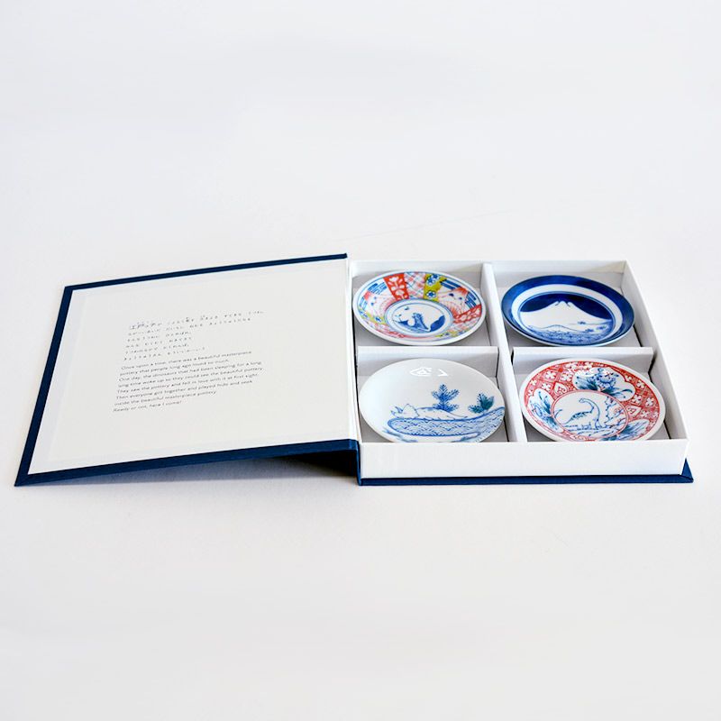 江戸っ子恐竜 しあわせ図鑑（まめ皿4枚セット）｜和食器通販｜織部