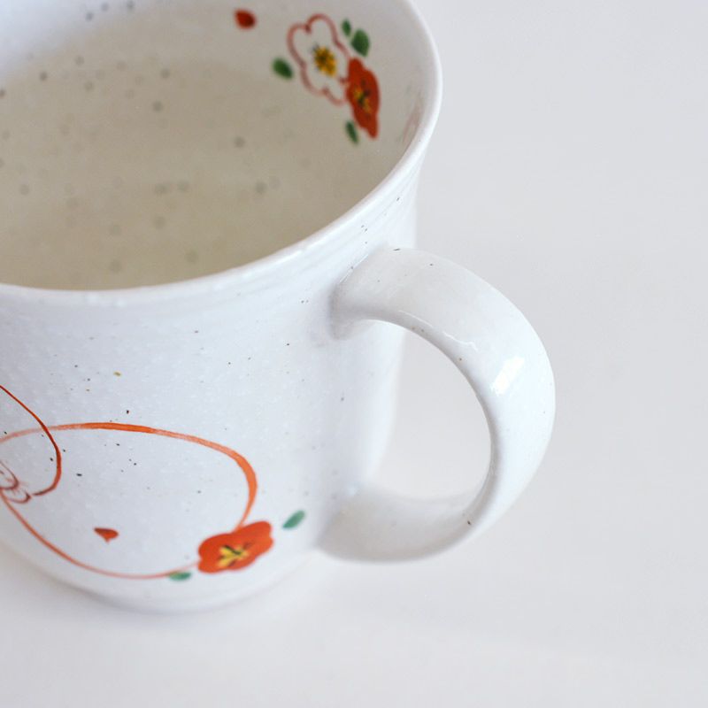 赤絵花うさぎ ペアマグカップ|和食器通販|織部 Online Store 赤絵花うさぎ ペアマグカップ|和食器通販|織部 Online Store