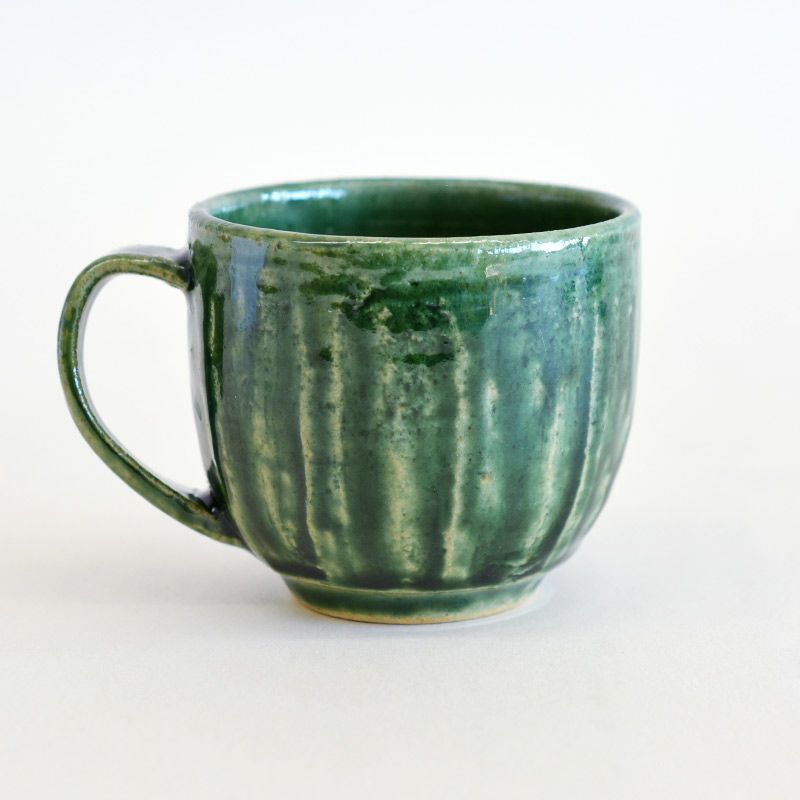 「織部(おりべ)焼 鮑(あわび)皿の用と美」緑釉皿(幅23cm) 骨董アンティー 織部(おりべ)焼 鮑(あわび)皿の用と美」緑釉皿(幅23cm)