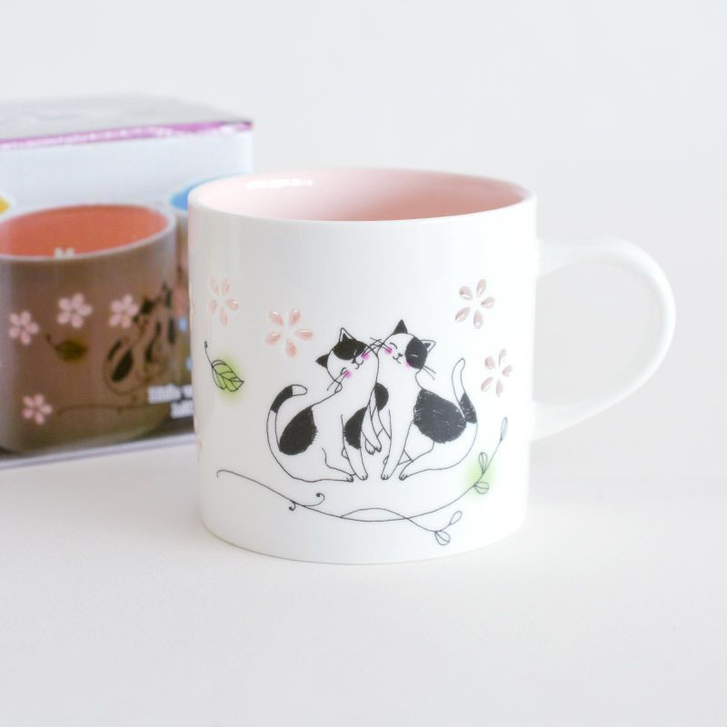 蛍彫り マグカップ 花とネコ｜和食器通販｜織部 Online Store【公式】