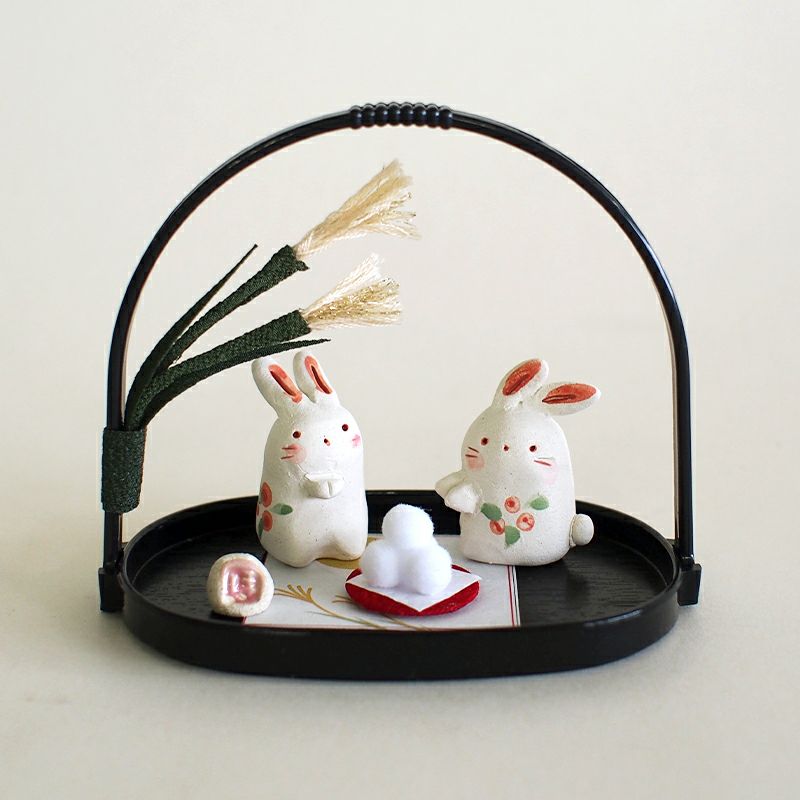 豊大窯 かご付兎お月見セットです