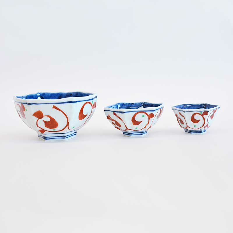 赤絵うさぎ 六角小鉢｜和食器通販｜織部 Online Store【公式】