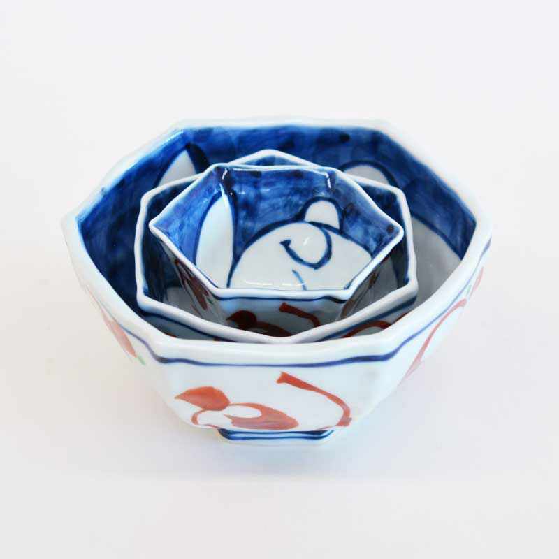 赤絵うさぎ 六角小鉢｜和食器通販｜織部 Online Store【公式】
