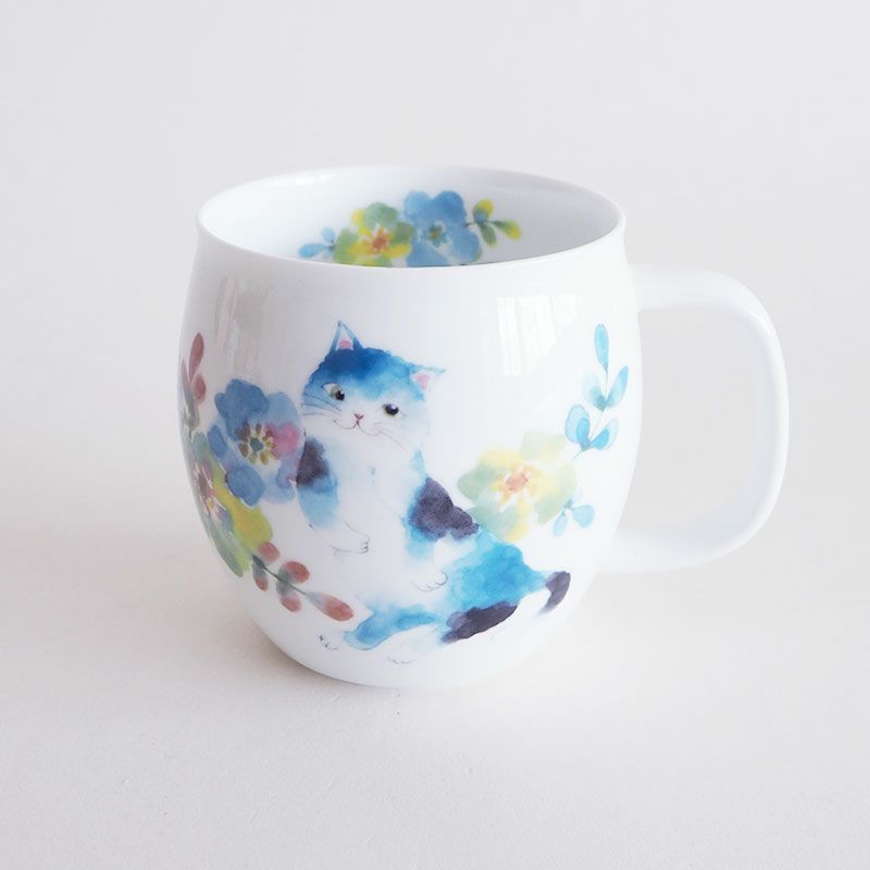 花猫マグカップ ブルーもございます
